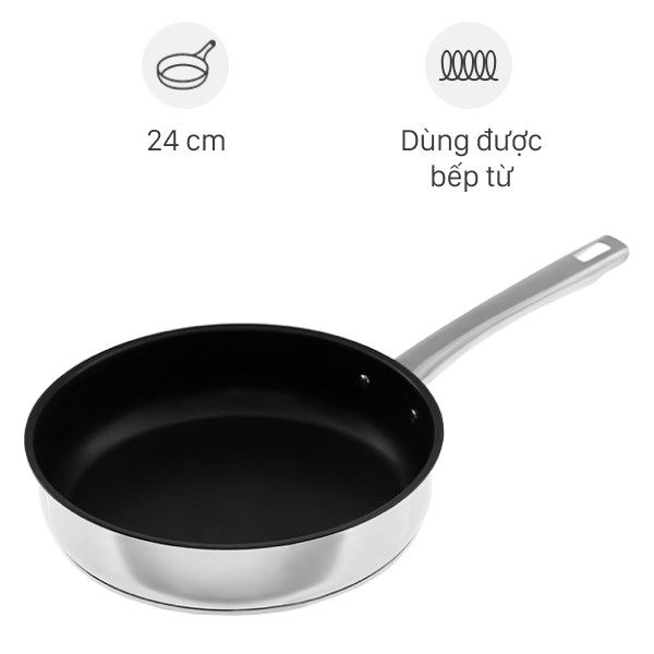 Chảo Inox Chống Dính Đáy Từ 24 Cm Elmich Smartcook Sm2702Mn