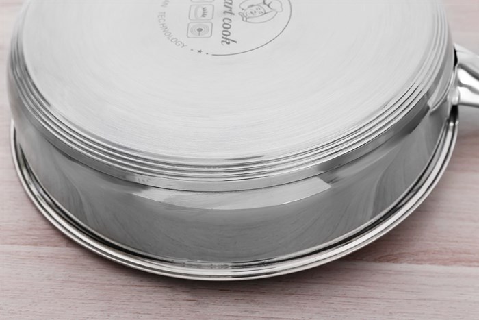 Chảo inox chống dính đáy từ 24 cm Elmich Smartcook SM2702MN Màu Inox