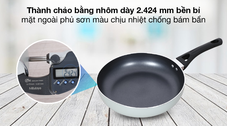 Dày bền -Chảo inox chống dính 2 đáy 26 cm Elmich Smartcook SM5707MN