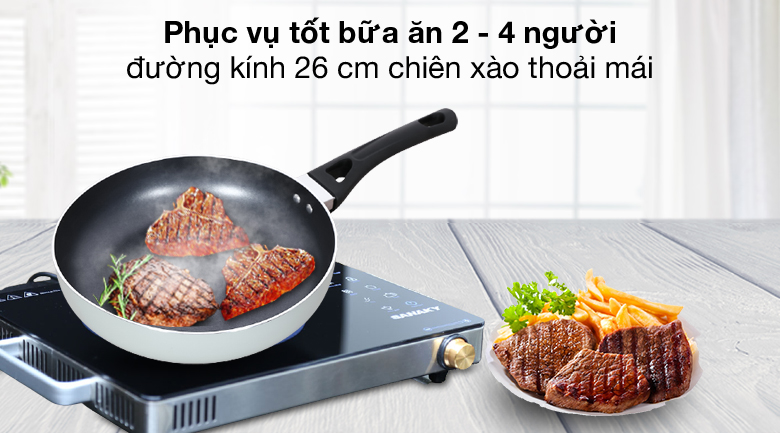 26 cm - Chảo inox chống dính 2 đáy 26 cm Elmich Smartcook SM5707MN