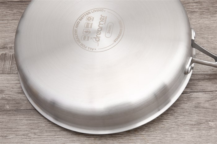 Chảo inox sâu chống dính tổ ong đáy từ nắp kính 26 cm Dreamer DKW-NFL126B Màu Bạc Inox