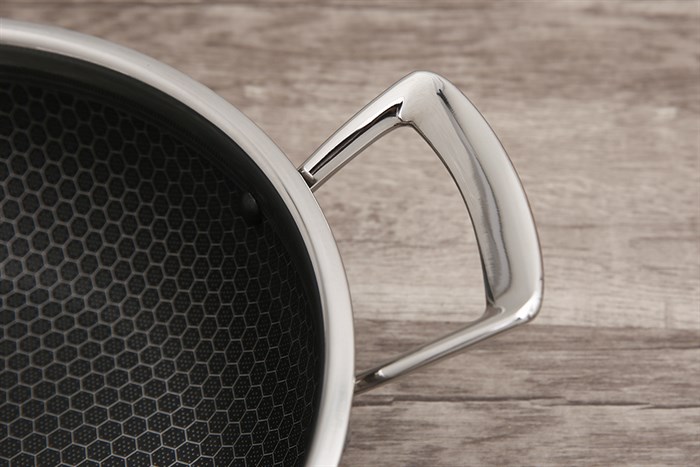 Chảo inox sâu chống dính tổ ong đáy từ nắp kính 24 cm Fivestar FPC24003 Màu Trắng - Xám