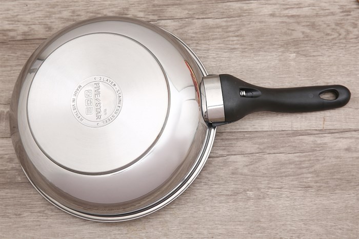 Chảo inox sâu chống dính đáy từ 24 cm Fivestar FSCL24IN004 Màu Trắng - Xám