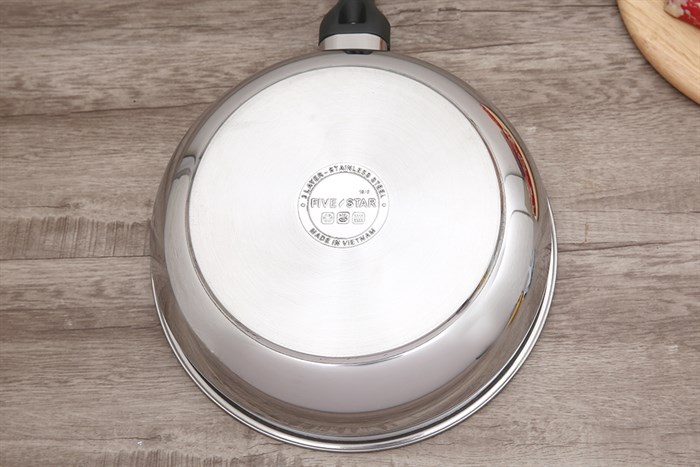 Chảo inox sâu chống dính đáy từ 24 cm Fivestar FSCL24IN004 Màu Trắng - Xám