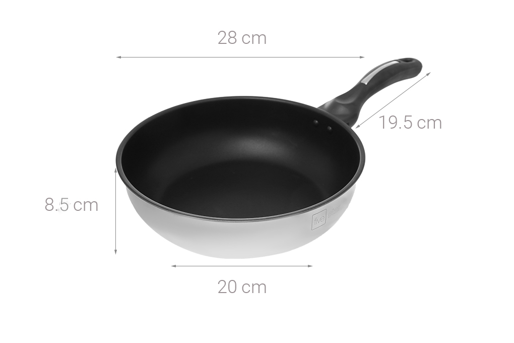 Chảo inox sâu chống dính đáy từ 28 cm Fivestar FSCL28IN002