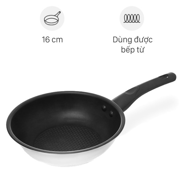 Chảo inox chống dính đáy từ 16 cm Fivestar C16-CD