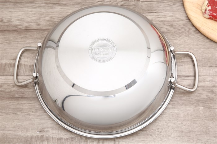 Chảo inox sâu đáy từ nắp kính 32 cm Fivestar FSCL31001 Màu Trắng - Xám