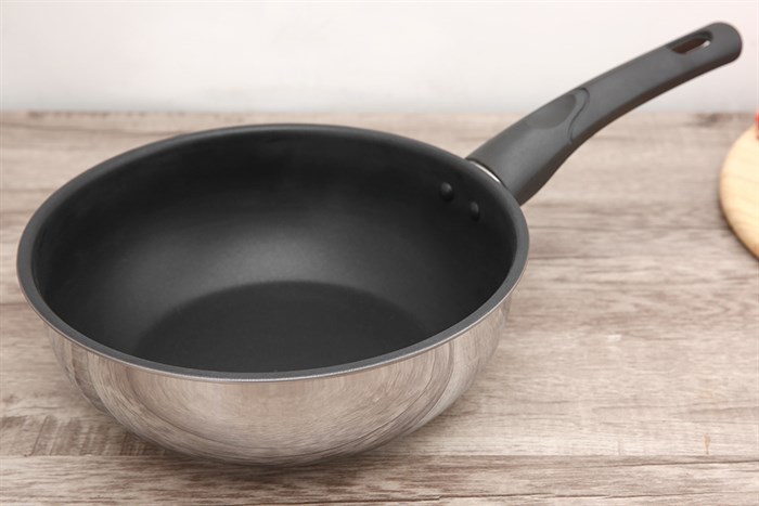 Chảo inox sâu chống dính đáy từ 22 cm Fivestar C22-IN Màu Trắng - Xám