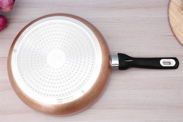 Chảo nhôm sâu chống dính vân đá đáy từ 24 cm Elmich EL2024MN Màu Vàng đồng