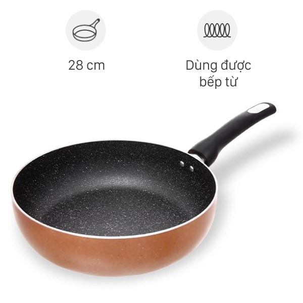 Chảo nhôm sâu chống dính vân đá đáy từ 28 cm Elmich EL2028MN