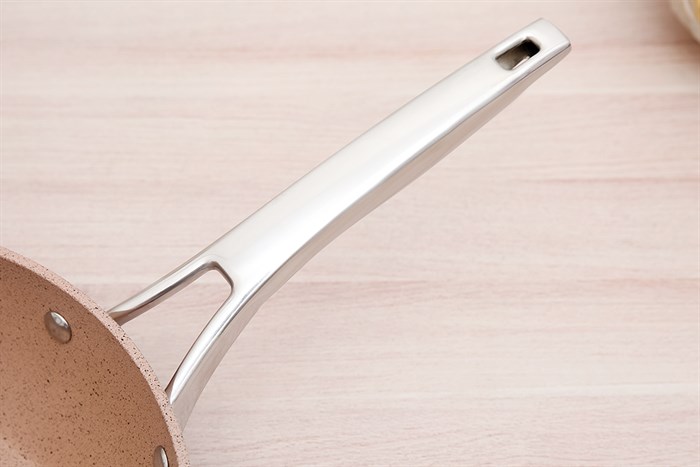 Chảo nhôm chống dính vân đá đáy từ nắp kính 28 cm Elmich Fusion EL-3969 Hồng Màu Hồng