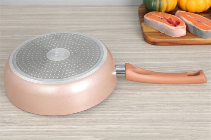 Chảo nhôm sâu chống dính đáy từ 24 cm Elmich Harmonia EL-3780 Vàng hồng Màu Vàng Hồng