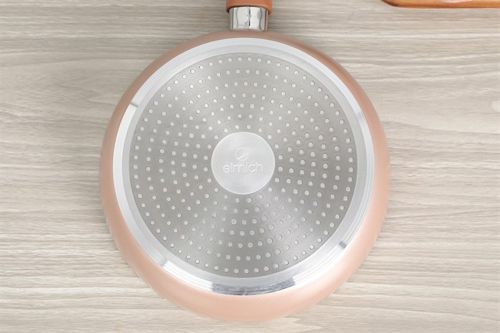 Chảo nhôm sâu chống dính đáy từ 24 cm Elmich Harmonia EL-3780 Vàng hồng Màu Vàng Hồng