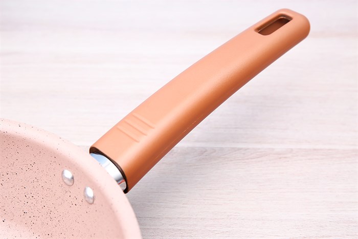 Chảo nhôm sâu chống dính vân đá đáy từ 24 cm Elmich EL5734MN Màu Vàng Hồng