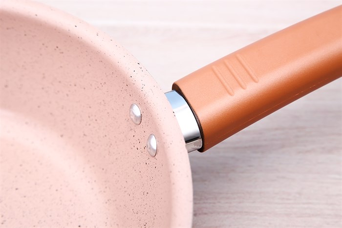 Chảo nhôm sâu chống dính vân đá đáy từ 24 cm Elmich EL5734MN Màu Vàng Hồng