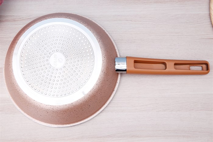 Chảo nhôm sâu chống dính vân đá đáy từ 24 cm Elmich EL5734MN Màu Vàng Hồng