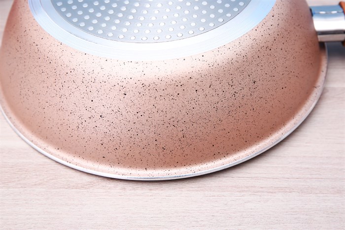 Chảo nhôm sâu chống dính vân đá đáy từ 24 cm Elmich EL5734MN Màu Vàng Hồng