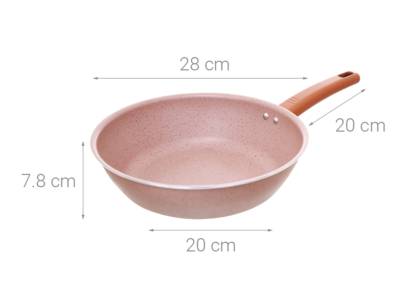 Chảo nhôm sâu chống dính vân đá đáy từ 28 cm Elmich EL5736MN