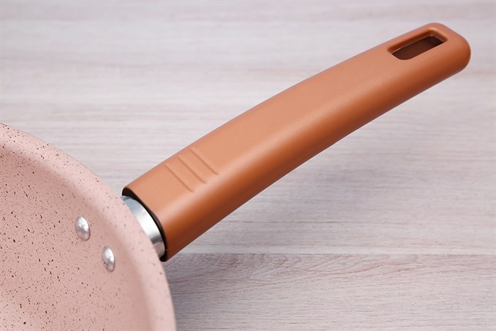 Chảo nhôm sâu chống dính vân đá đáy từ 28 cm Elmich EL5736MN Màu Vàng Hồng