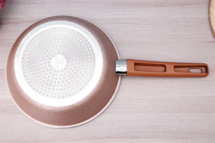 Chảo nhôm sâu chống dính vân đá đáy từ 28 cm Elmich EL5736MN Màu Vàng Hồng