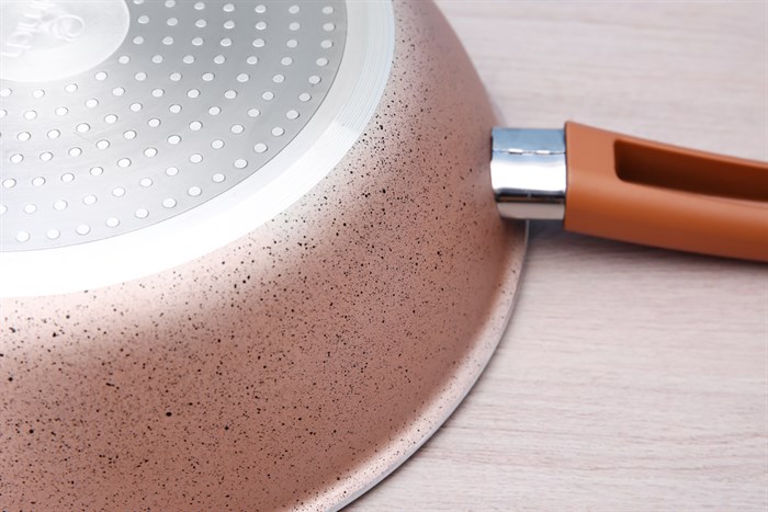 Chảo nhôm sâu chống dính vân đá đáy từ 28 cm Elmich EL5736MN Màu Vàng Hồng