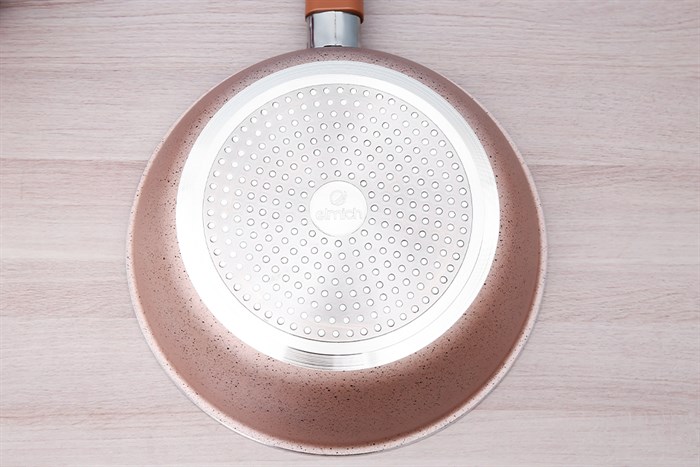 Chảo nhôm sâu chống dính vân đá đáy từ 28 cm Elmich EL5736MN Màu Vàng Hồng