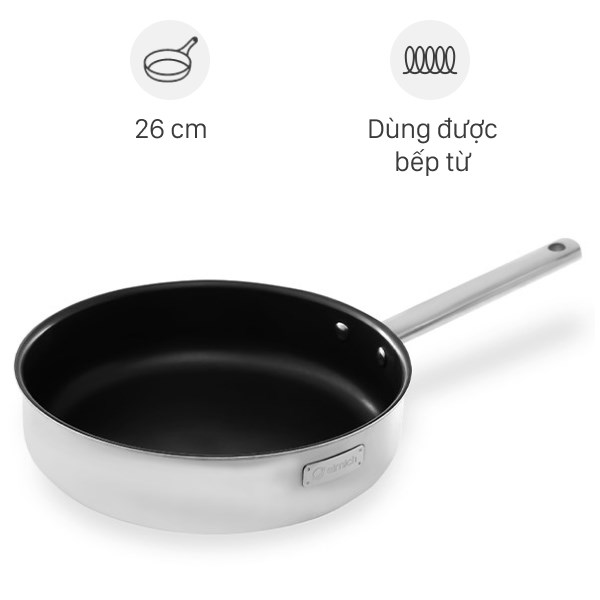 Chảo Inox Sâu Chống Dính Đáy Từ 26 Cm Elmich Trimax Xs El 3753