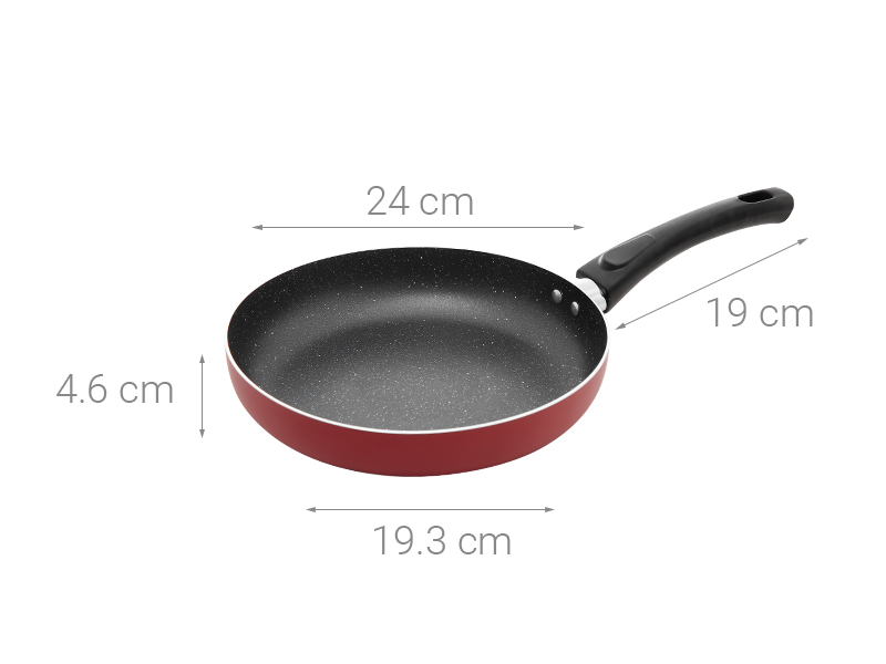 Chảo nhôm chống dính vân đá 24 cm Delites CE008-24