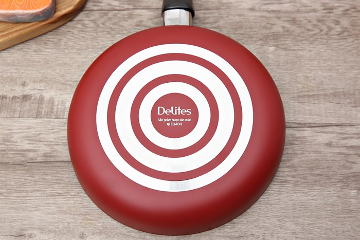 Chảo nhôm chống dính vân đá 24 cm Delites CE008-24 Màu Đỏ