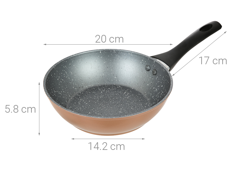 Chảo nhôm chống dính vân đá đáy từ 20 cm Green Cook GCP221-20IH