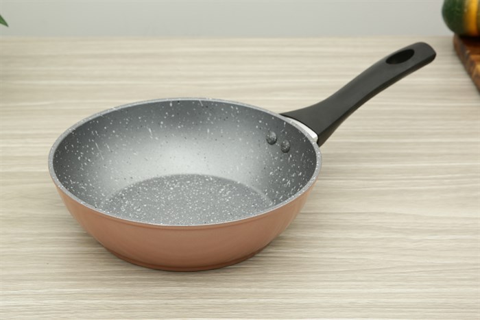 Chảo nhôm chống dính vân đá đáy từ 20 cm Green Cook GCP221-20IH Màu Xám - đồng