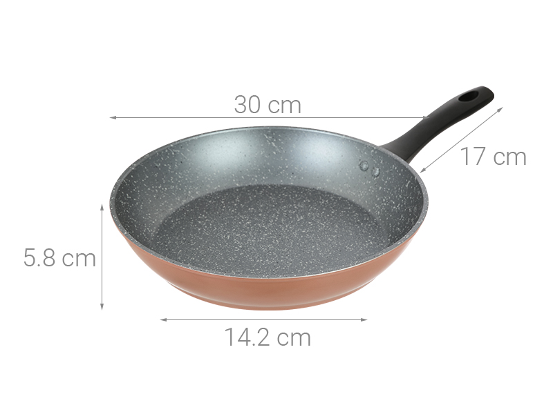 Chảo nhôm chống dính vân đá đáy từ 30 cm Green Cook GCP221-30IH