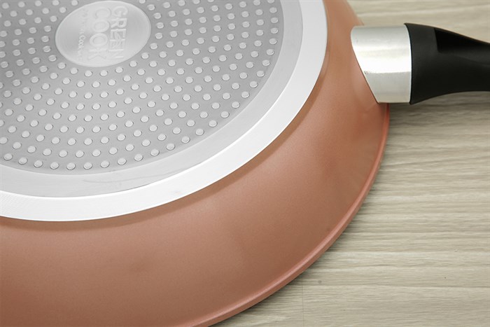 Chảo nhôm chống dính vân đá đáy từ 30 cm Green Cook GCP221-30IH Màu Xám - đồng