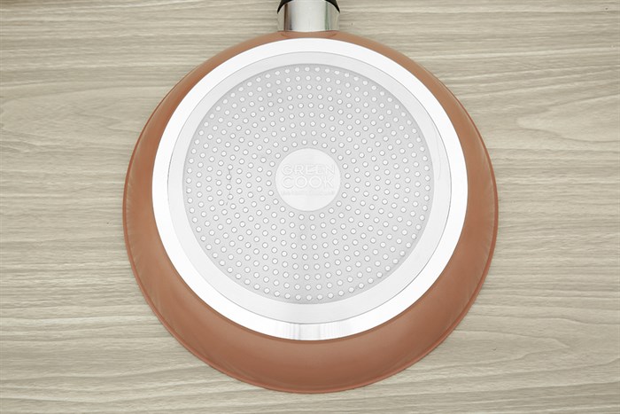 Chảo nhôm chống dính vân đá đáy từ 30 cm Green Cook GCP221-30IH Màu Xám - đồng