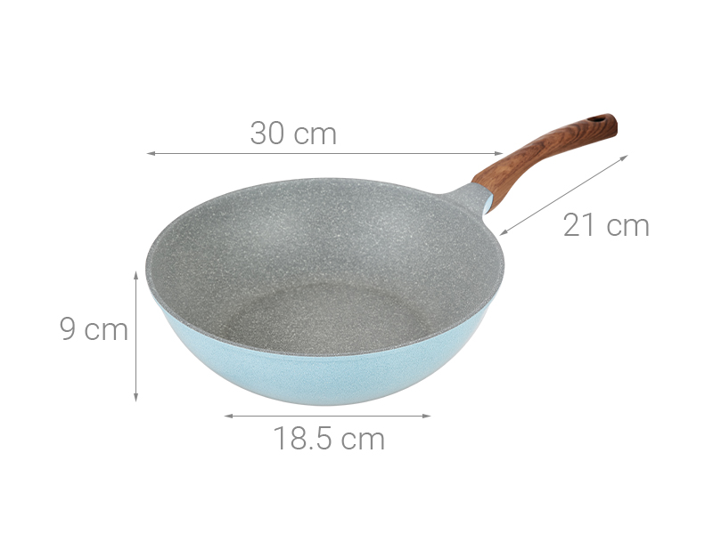 Chảo nhôm sâu chống dính vân đá đáy từ 30 cm Green Cook GCP22-30IH