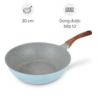 Chảo nhôm sâu chống dính vân đá đáy từ 30 cm Green Cook GCP22-30IH