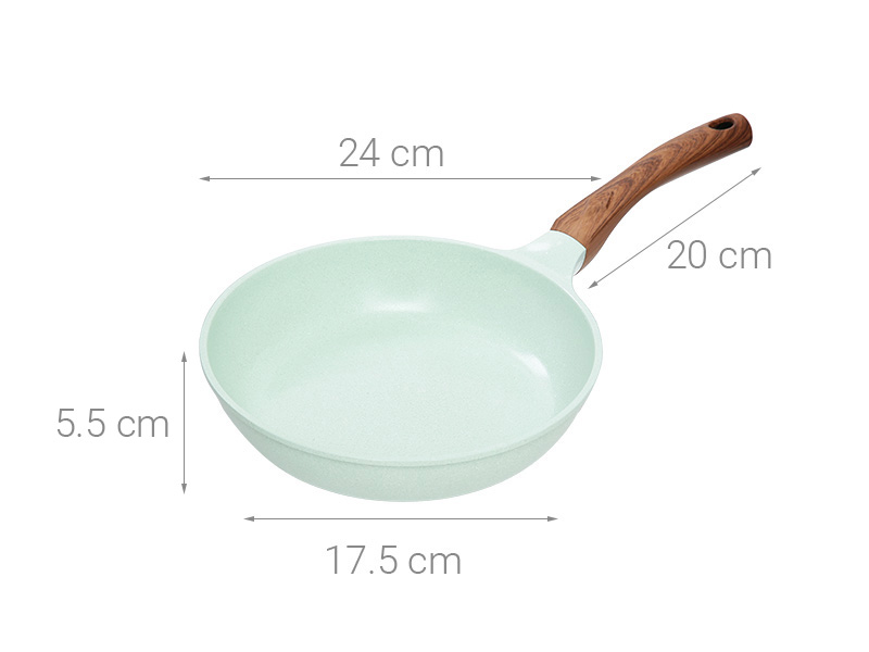 Chảo nhôm chống dính vân đá đáy từ 24 cm Green Cook GCP06-24IH