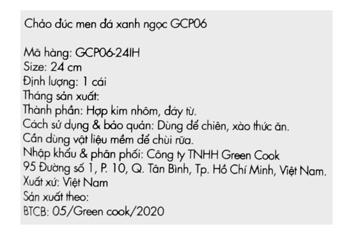 Chảo nhôm chống dính vân đá đáy từ 24 cm Green Cook GCP06-24IH Màu Xanh ngọc