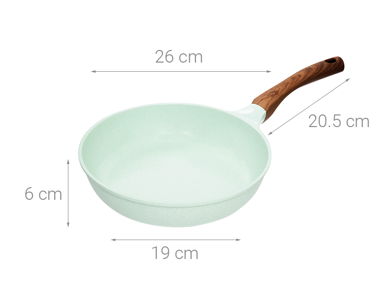 Chảo nhôm chống dính vân đá đáy từ 26 cm Green Cook GCP06-26IH