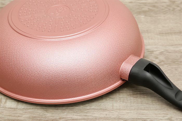 Chảo nhôm sâu chống dính vân đá đáy từ 30 cm Green Cook GCP05-30IH Màu Vàng Hồng