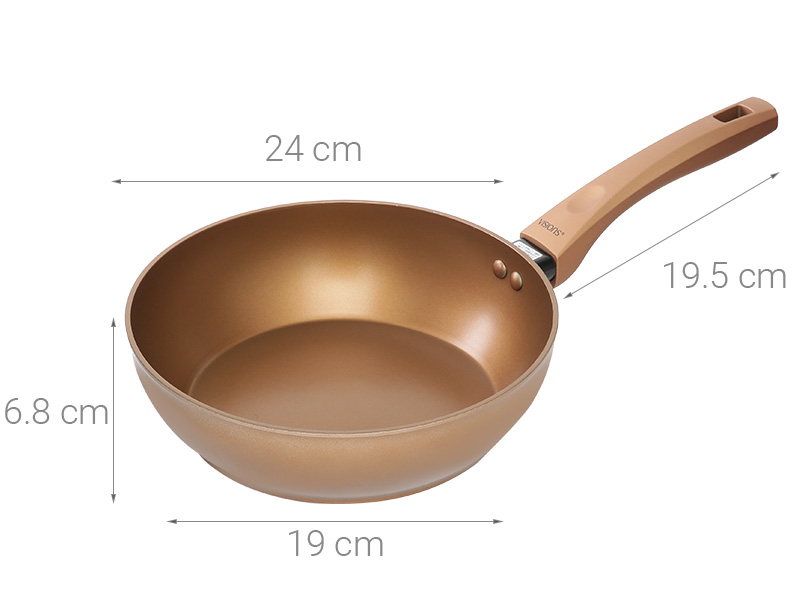 Chảo nhôm sâu chống dính đáy từ 24 cm Visions VS-WP24-AB/JP