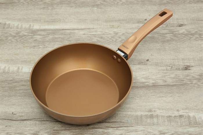 Chảo nhôm sâu chống dính đáy từ 24 cm Visions VS-WP24-AB/JP Màu Vàng đồng
