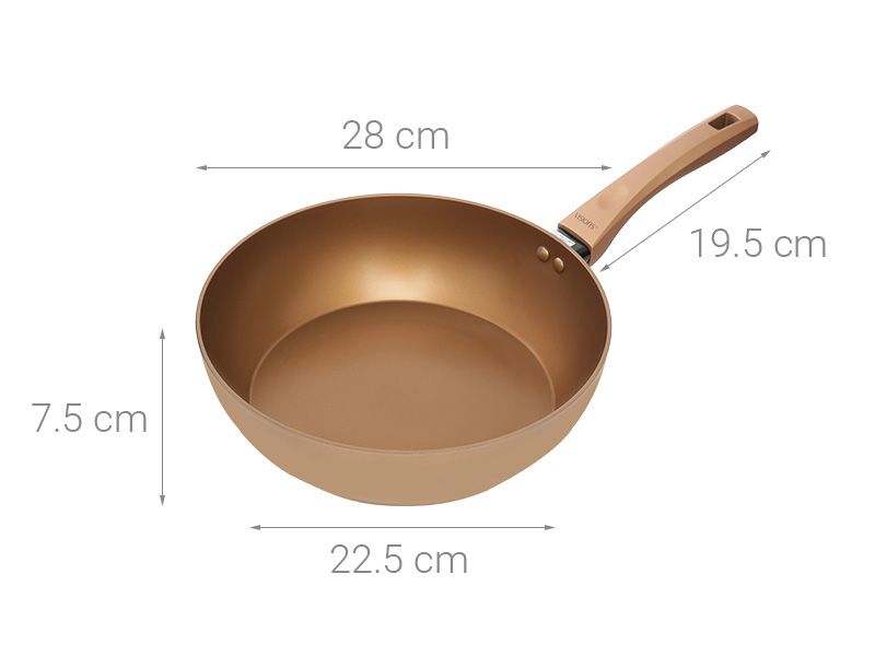 Chảo nhôm sâu chống dính đáy từ 28 cm Visions VS-WP28-AB/JP