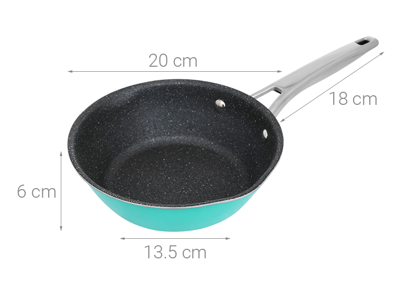 Chảo inox sâu chống dính vân đá đáy từ 20 cm Elmich Hera EL-8105