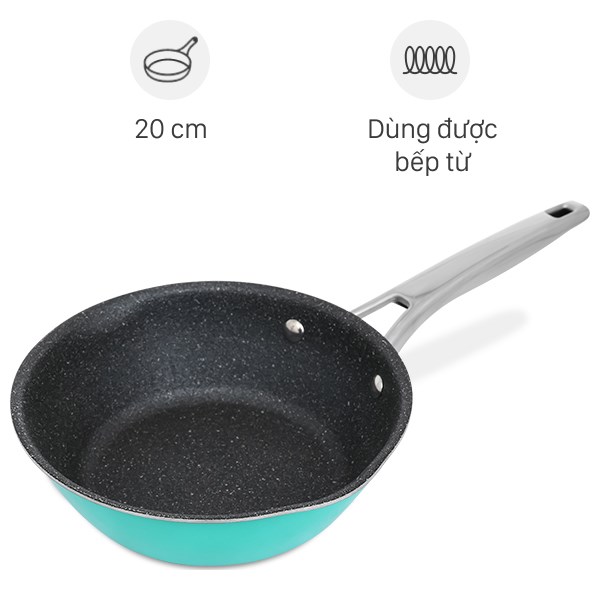 Chảo Inox Sâu Chống Dính Vân Đá Đáy Từ 20 Cm Elmich Hera El - 8105