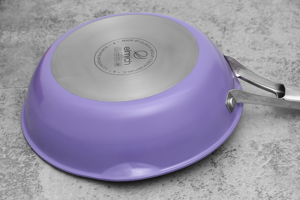 Chảo inox sâu chống dính vân đá đáy từ 24 cm Elmich Hera EL-8186 Màu Tím
