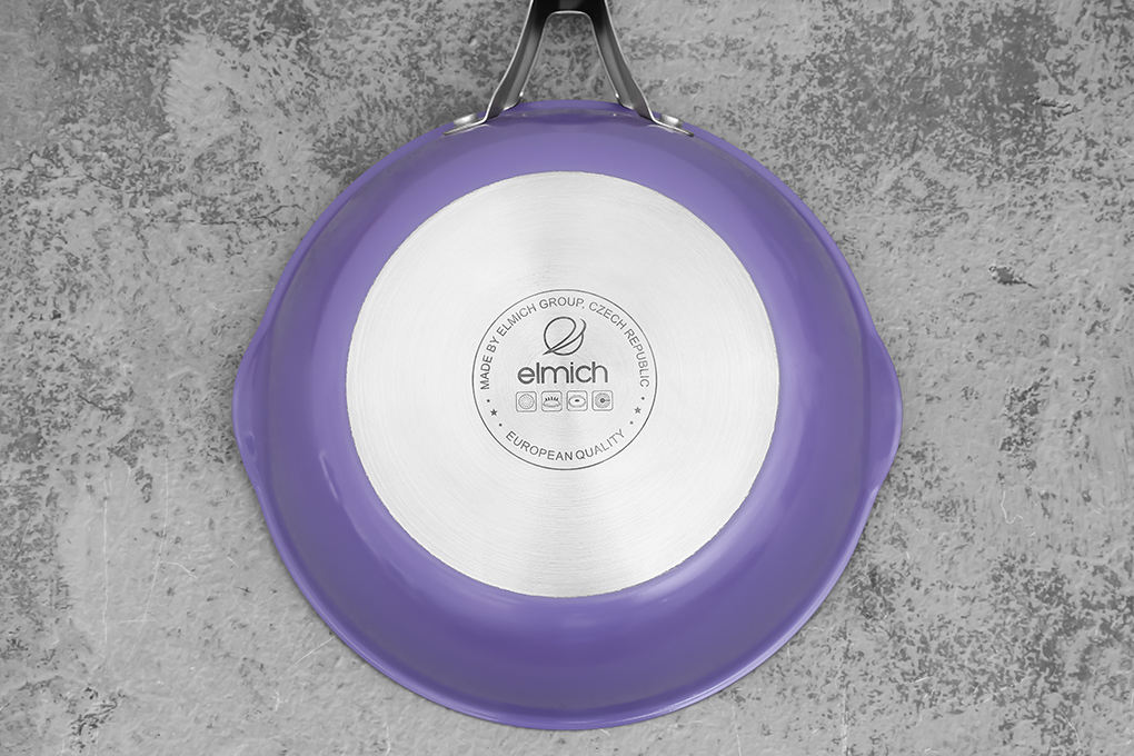Chảo inox sâu chống dính vân đá đáy từ 24 cm Elmich Hera EL-8186 Màu Tím