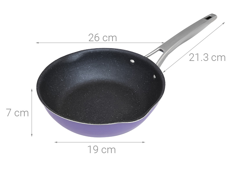 Chảo inox sâu chống dính vân đá đáy từ 26 cm Elmich Hera EL-8187