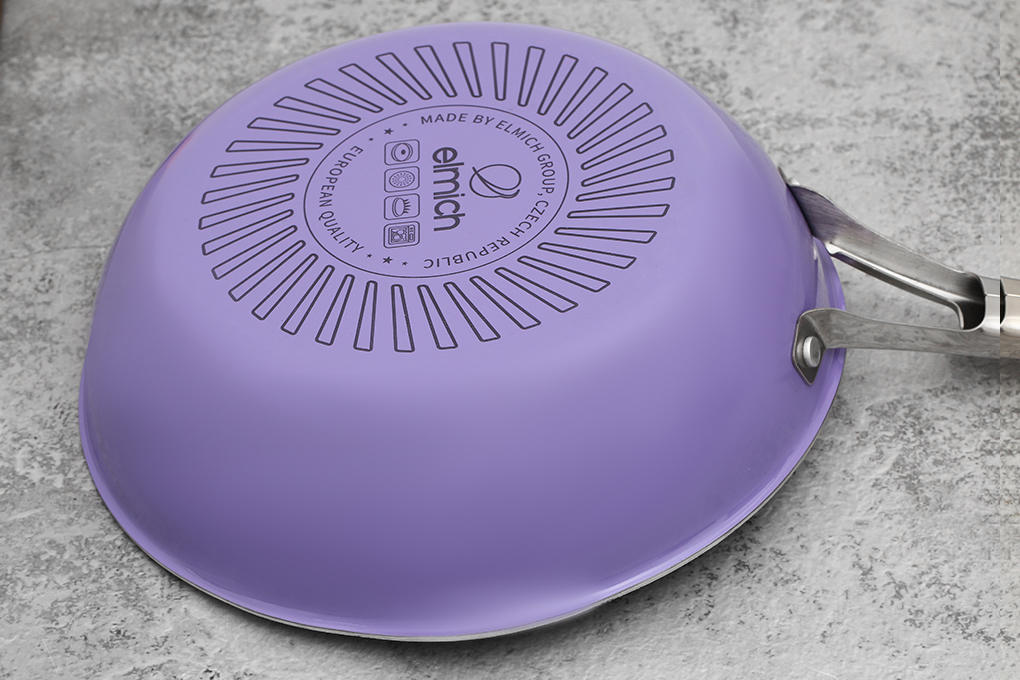 Chảo inox sâu chống dính vân đá đáy từ 26 cm Elmich Hera EL-8187 Màu Tím