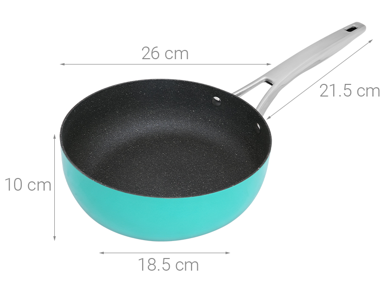 Chảo nhôm sâu chống dính vân đá đáy từ 26 cm Elmich Hera EL-8242